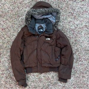 Girls Northface 550 Brown Puffer Jacket